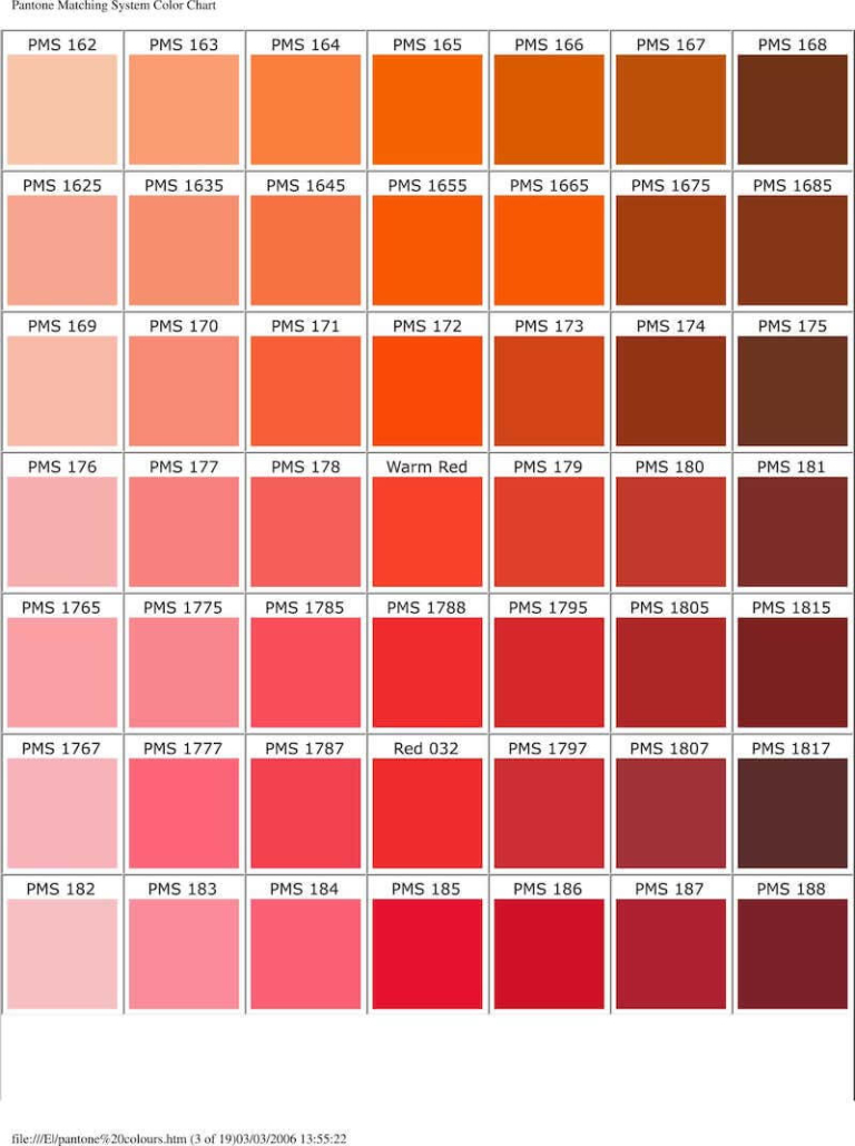 Color Chart - Tuoder.com